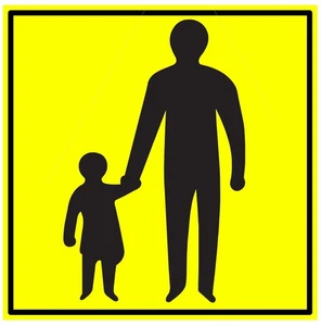 School Crossing Warning Slow Self Adhesive Vinyl Sticker