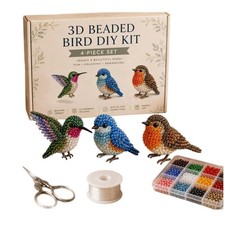 Tiny 3D Beaded Animal DIY Kit Cute Bird Animal Handmade Craft Set for Kids