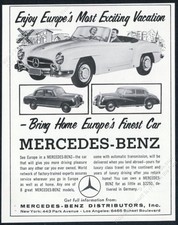 1956 Mercedes Benz 190SL 190 SL 300 Adenauer car photo vintage print ad