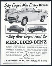 1956 Mercedes Benz 190SL 190 SL 300 Adenauer car photo vintage print ad