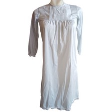 True Vintage XS Nightgown Blue Lace Long Sleeve 1970's Cottage Granny USA Lace