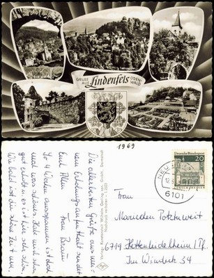 Lindenfels (Bergstraße) Mehrbildkarte mit div. Ortsansichten 1968