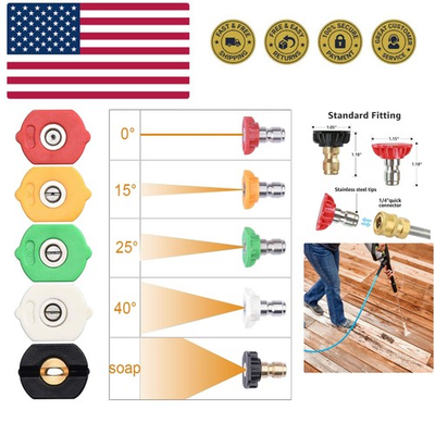 #ad Pressure Washer Tips Power Washer Soap Nozzle Tips Multiple Degrees 1 4 Quick... $17.39