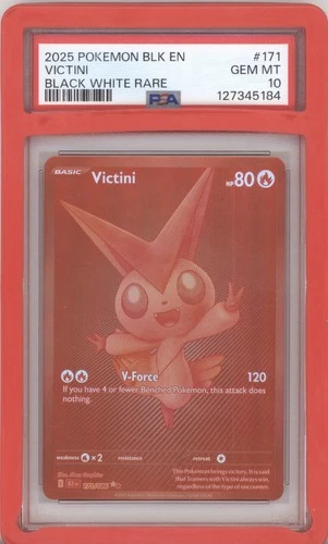 2025 POKEMON BLK EN-BLACK BOLT BLACK WHITE RARE #171 VICTINI PSA 10