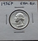 1936 P Washington Quarter - Gem BU -  90% Silver beauty