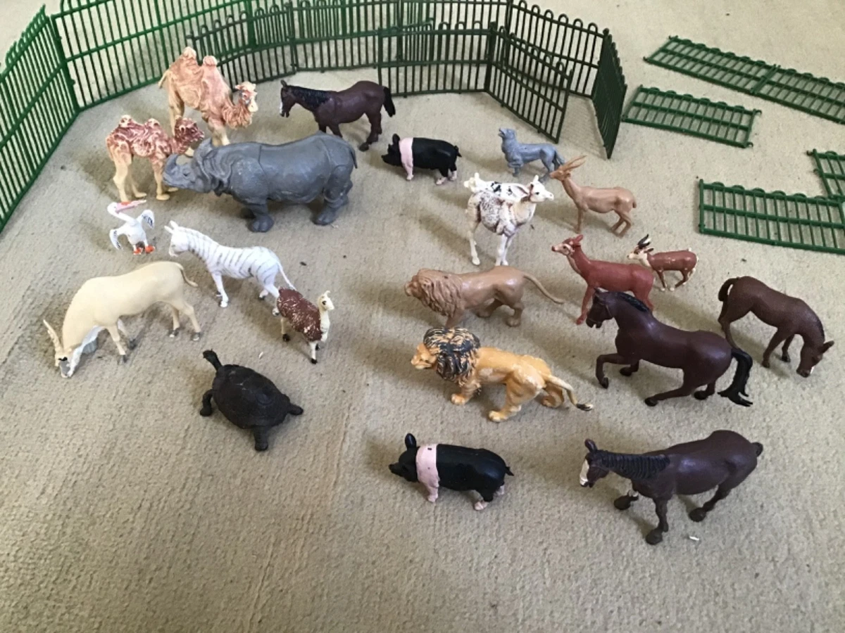 A collection of Britains and other lead farm and zoo animals, figures and accessories, including a d