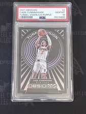 2021-22 Panini Obsidian RC Cade Cunningham Tunnel Vision Purple Etch #75 PSA 10