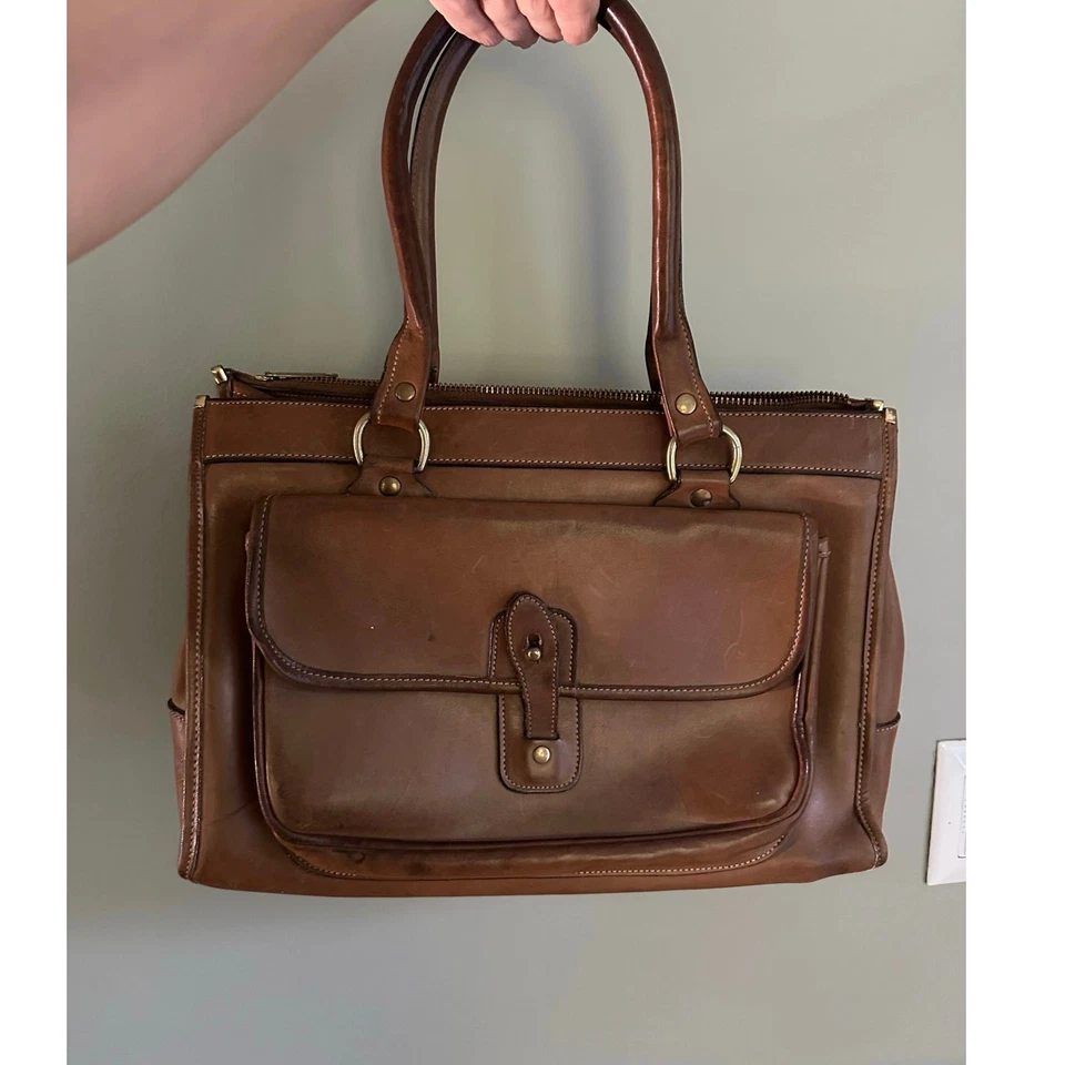 Bolsa Vintage Ghurka Marley Hodgson No.9 The Runabout Couro Marrom 19x10” - Imagem 2 de 4