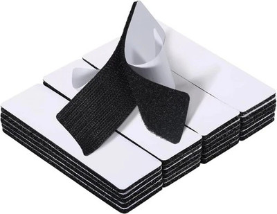 20 Sets Heavy Duty Hook & Loop Adhesive Strips 1x4  Black Sticky Back Fastener