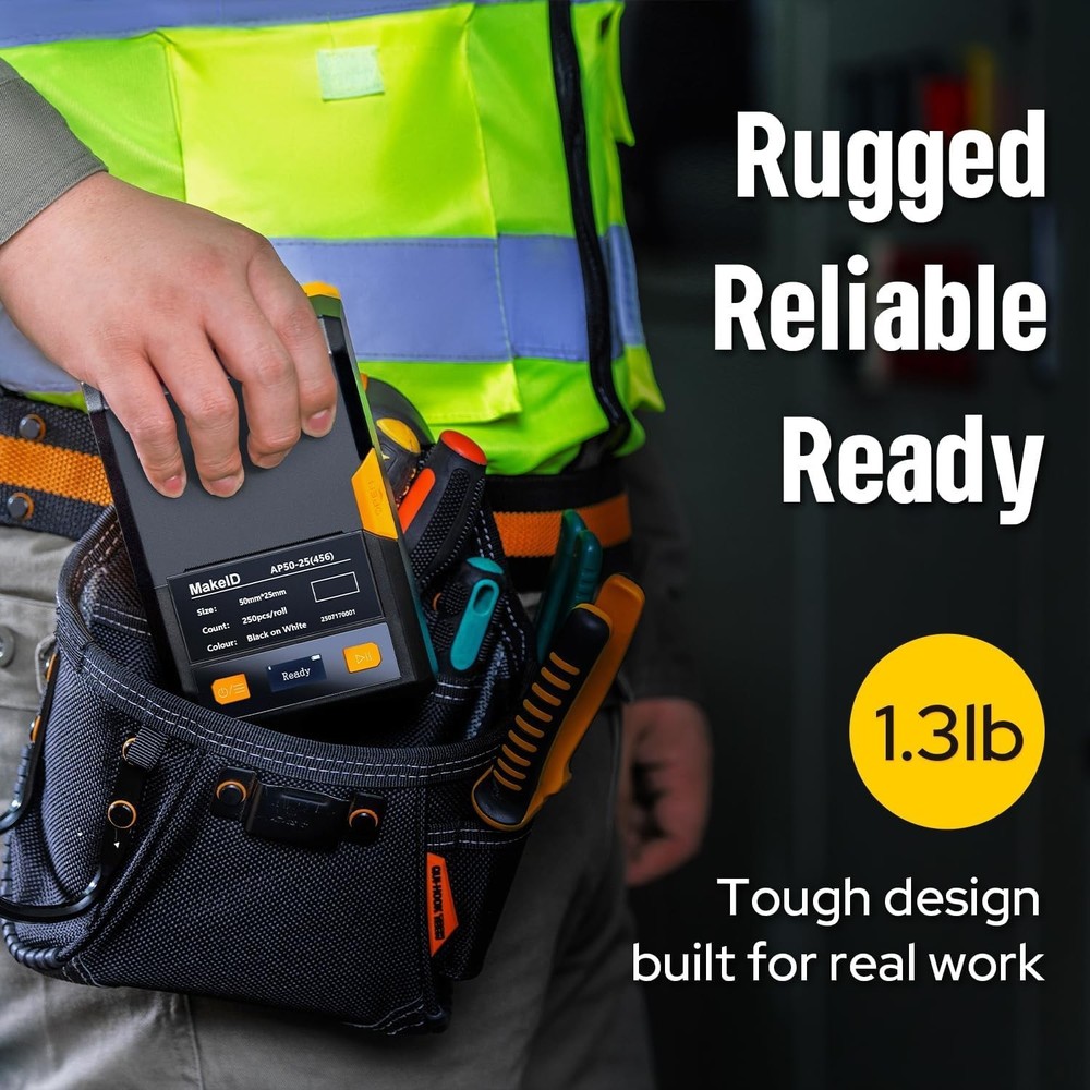 Label Maker Portable Bluetooth 2 Inch Printer for Job Sites Waterproof Durable