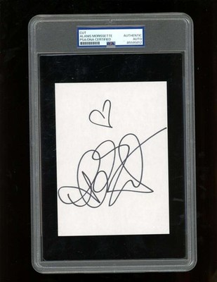 Alanis Morissette Signed Cut Auto Autograph PSA/DNA Authentic