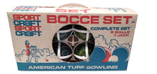 Vintage SportCraft BOCCE Ball Set American Turf Bowling in Original Box 01085