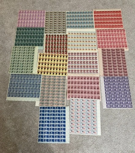 Large US Stamp Lot Collection VINTAGE Full  Sheets Stamps
