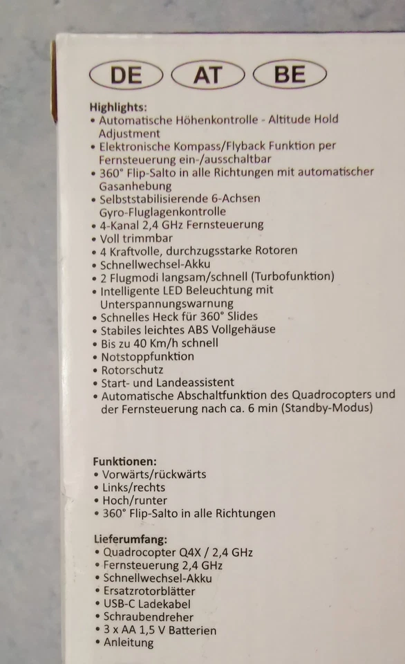 toller Jamara Quadrocopter Q4X, Drohne, weiß/rot/schwarz, ab 14 J.,Neu und OVP!  - Bild 4 von 4