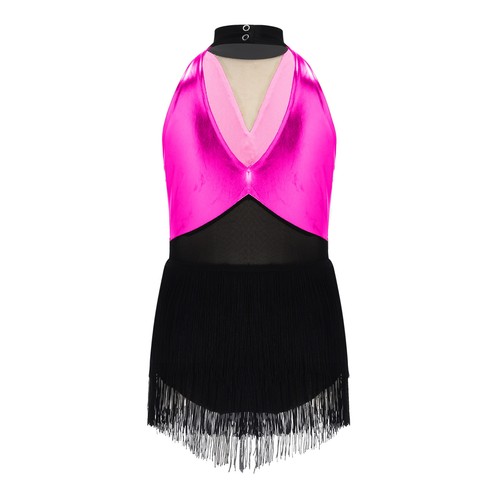 Mädchen Standardtanz Glitzer Latein Kleid Fransen Cha Cha Tanzkleid Kostüm   - Picture 38 of 54