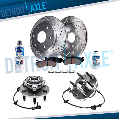 305mm Front Drilled Brake Rotor Wheel Hub Bearing for Chevy Yukon 1500 Tahoe 4WD