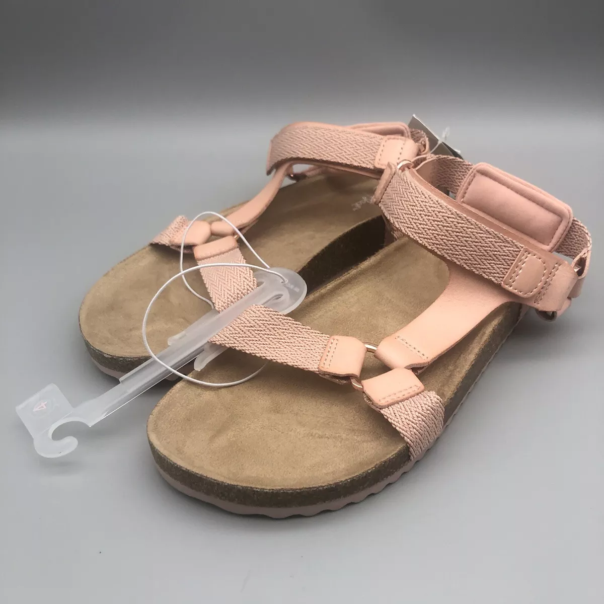 Cat Jack Girls Val Footbed Sandals Blush Pink Size 4 New with