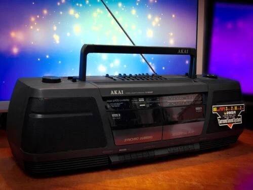 Akai Preto Portátil Boombox portáteis