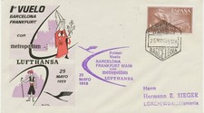 SPANIEN 1959 Erstflug Dt.Lufthansa m Convair CV-440 LH 177 BARCELONA - FRANKFURT