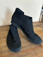 REDUCED! Arche Barzem Booties Womens 40 Black Leather Fabric Back Zip Ankle