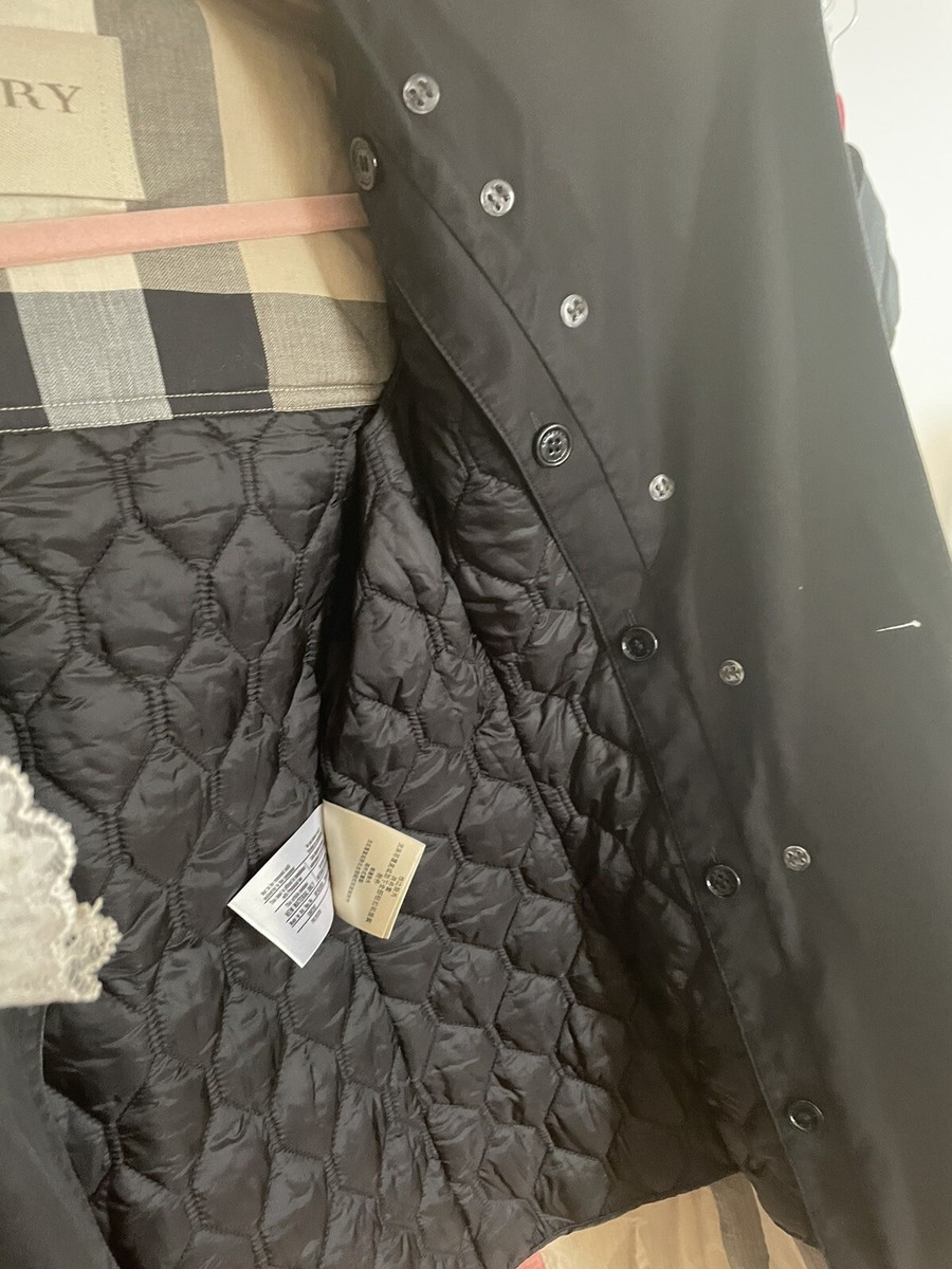 burberry brit ブラックコート Burberry Brit Trench Coat Size US 6 UK 8 Black Cotton Button