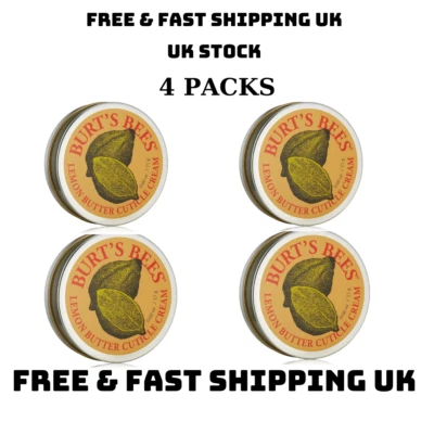 Burt's Bees 100% Natural Moisturising Lemon Butter Cuticle Cream 17g UK 4 PACKS