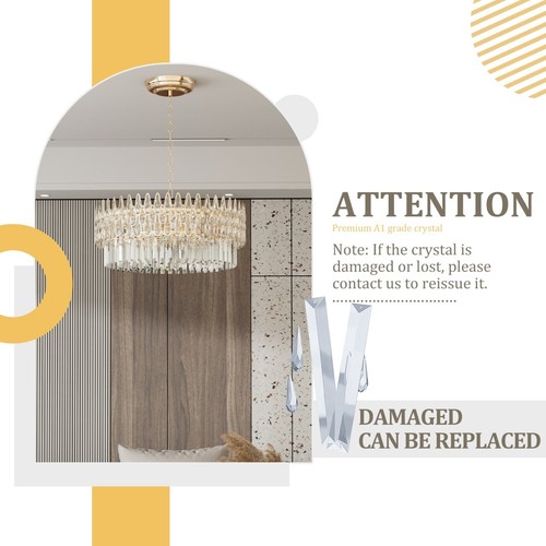 Modern Luxury Crystal Chandelier Round Flush Mount Pendant Ceiling Light 3 Color - Picture 7 of 20