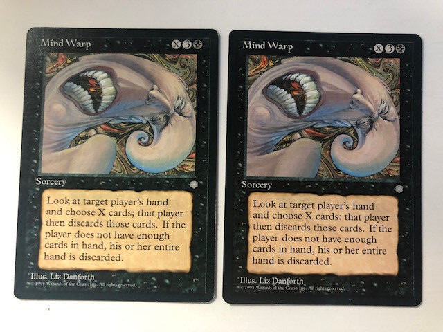 2x Mind Warp 1995 Ice Age Magic Cards, COMBINED SHIPPING