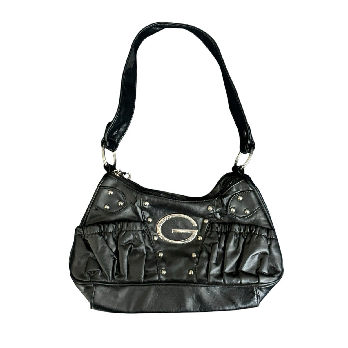 Y2K Vintage Guess Women's Medium Size Pleather Purse Handbag