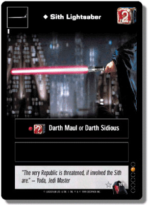 Star Wars Young Jedi CCG Menace of Darth Maul Sith Lightsaber # 107