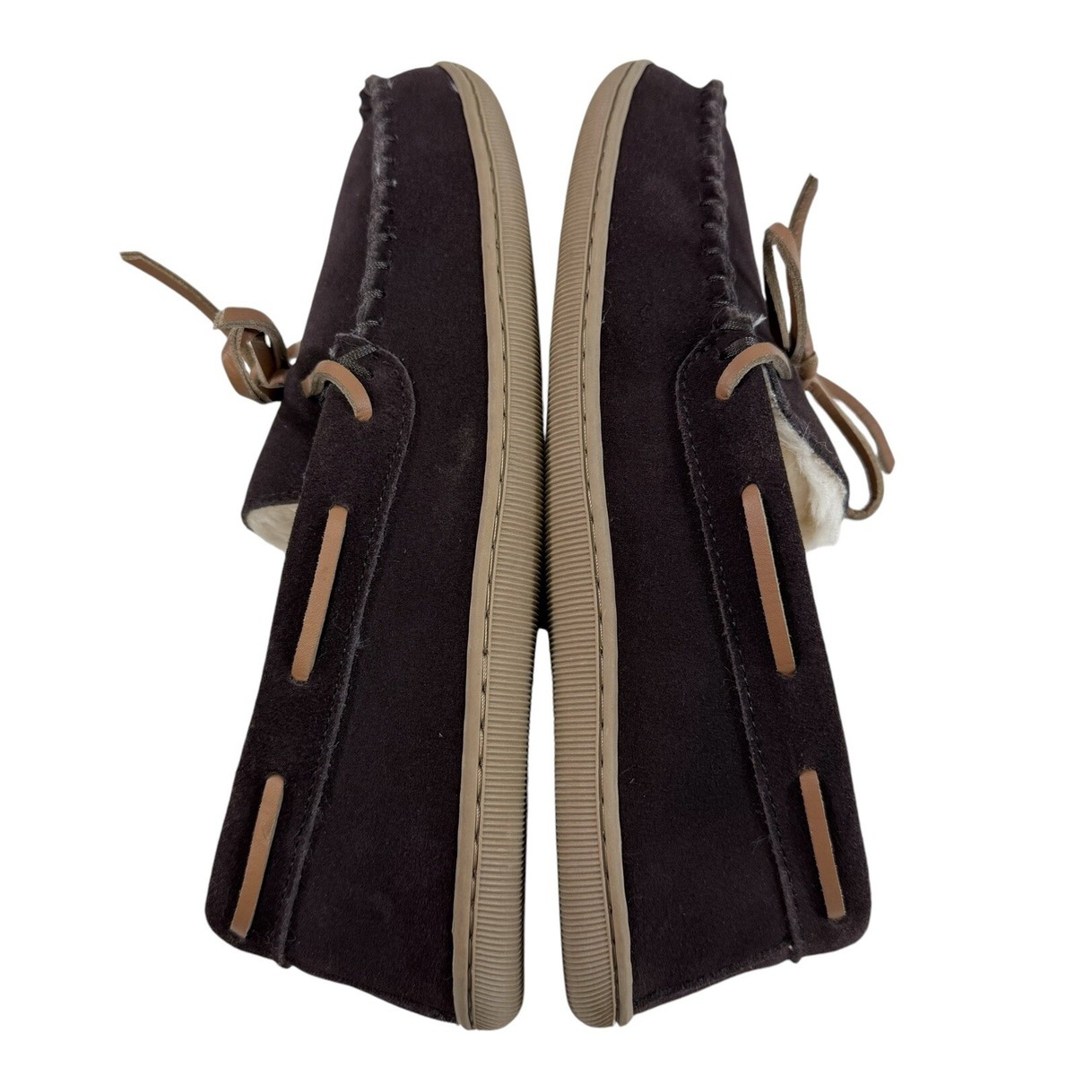 J. Crew Sherpa-lined suede slippers Size 11 men’s 
Color brown J. Crew Sherpa Brown Suede Slip-On Slippers Men main image 3