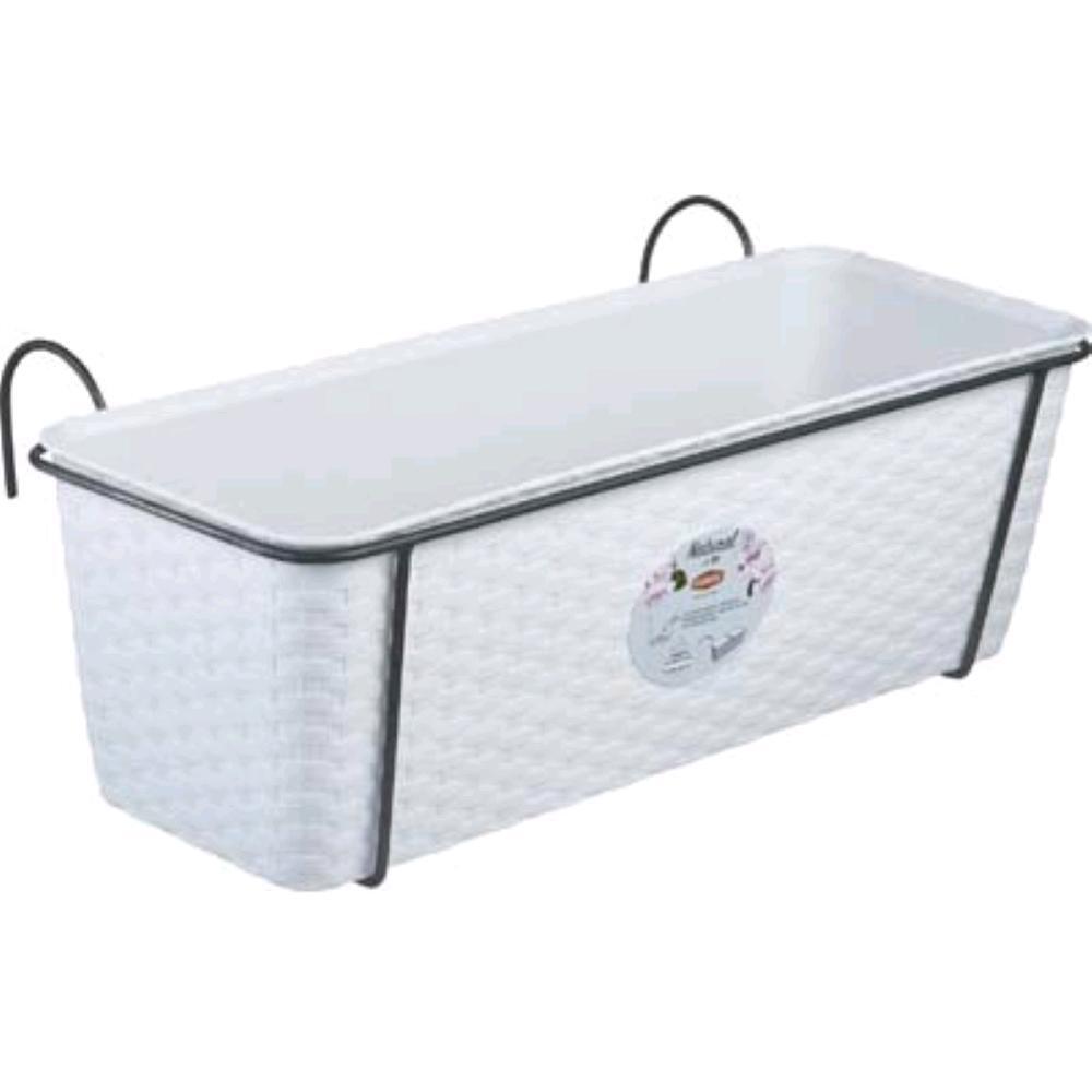 Cassetta + Riserva +Balconiera Natural Stefanplast Pp Rattan Bianco Cm 50X18 H.C
