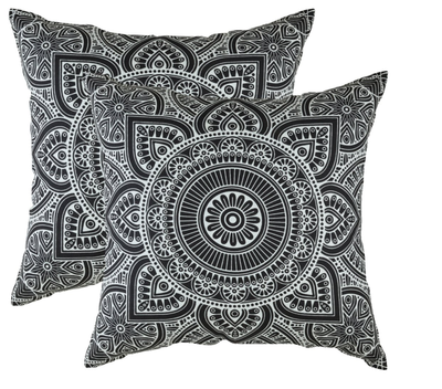 Black /& White Indian Mandala Geometric Cushion Cover Pillow Boho Sofa Square 16/"