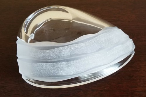 VILLEROY & BOCH Tear Drop CUT CRYSTAL 8.25" BOWL Frosted Band CANDY DISH Mint! - Picture 8 of 10