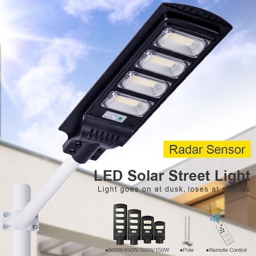 LED Street Light Solar Power with Pole Remote Control Garden Radar Sensor IP65 - Picture 18 of 19