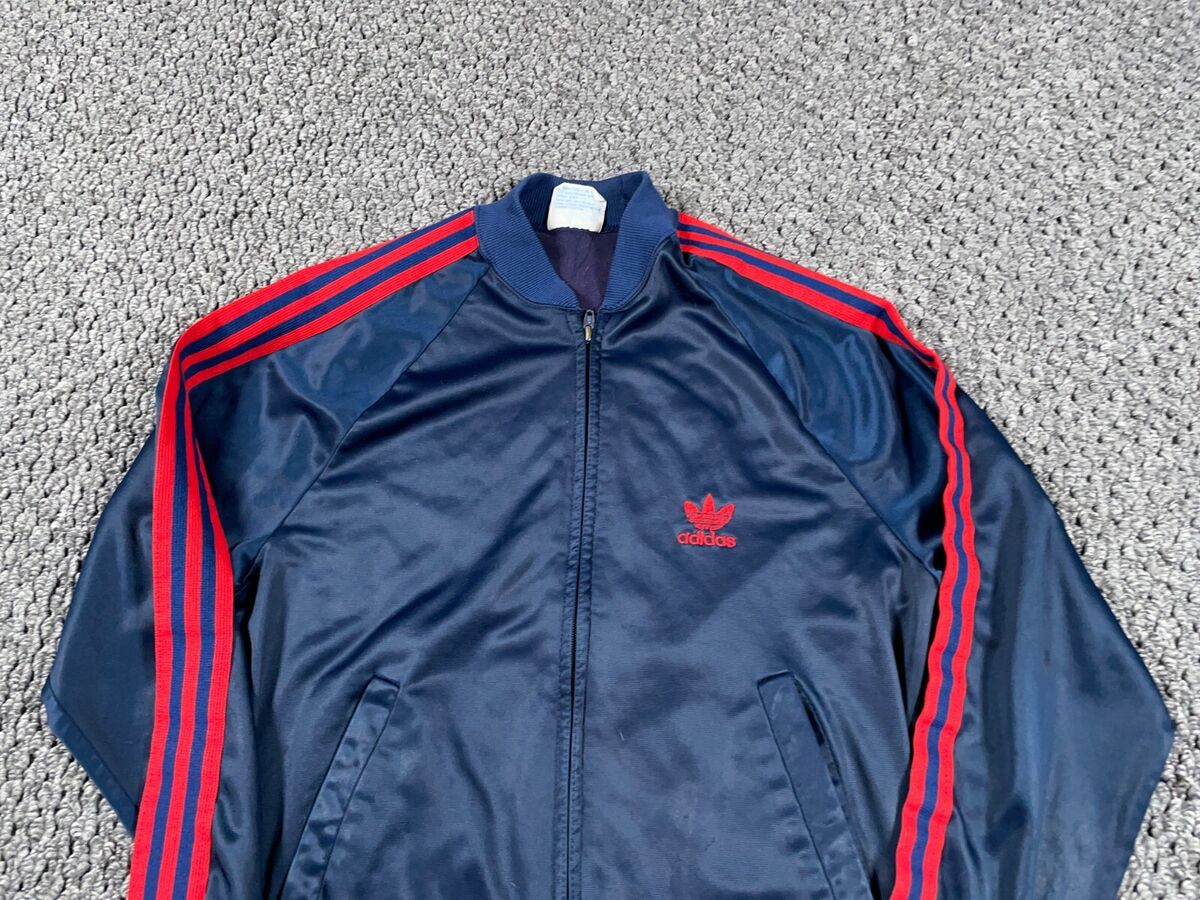 Veste de piste vintage années 80 adidas ATP Keyrolan trèfle adulte petite  bleu f