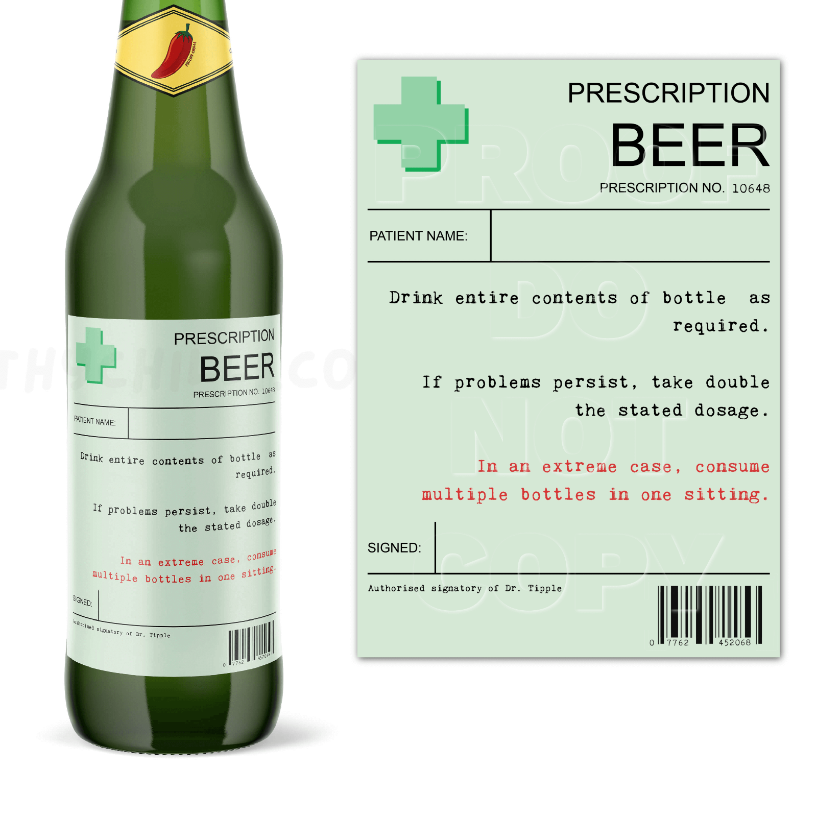 Prescription Beer Bottle Label Funny Personalised Birthday Gifts for Men  Friend