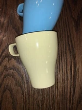 2 Ikea Stackable Coffee Cups Mugs Mint Green, Blue Space Saver Spring