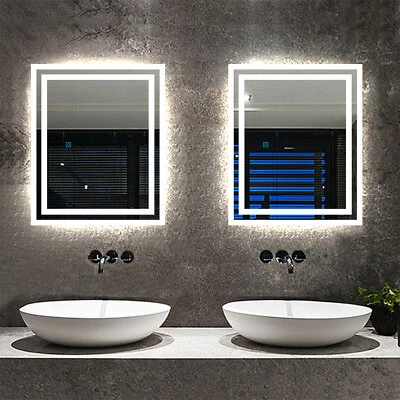AICA Illuminated Bathroom Mirror with LED Lights Demister Touch Sensor Wall Mounted