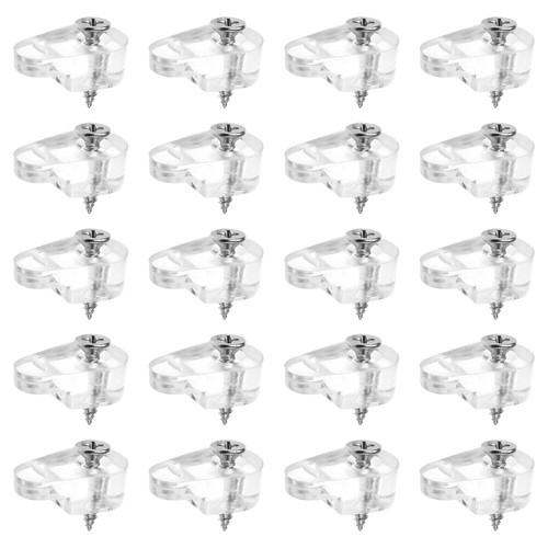Wardrobe Clips 20 Pcs Glass Wardrobe Clamp Square Fixing Clip Mirror Hanger Clips ...