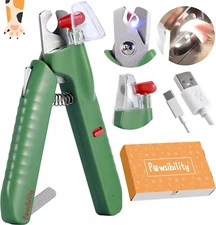 Reinvented Pet Nail Clippers for Your Pal - [USB Rechargeable] - LED Light for B