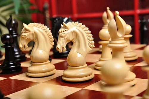 The Milan Luxury Chess Set - Pieces Only - 4.4" King - Genuine Ebony - Picture 5 of 11