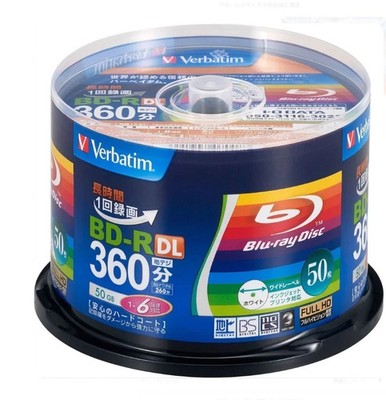 Verbatim Blank Blu-ray BD-R DL 50GB 1-6x 50 Discs VBR260RP50SV1 Printable Inkjet