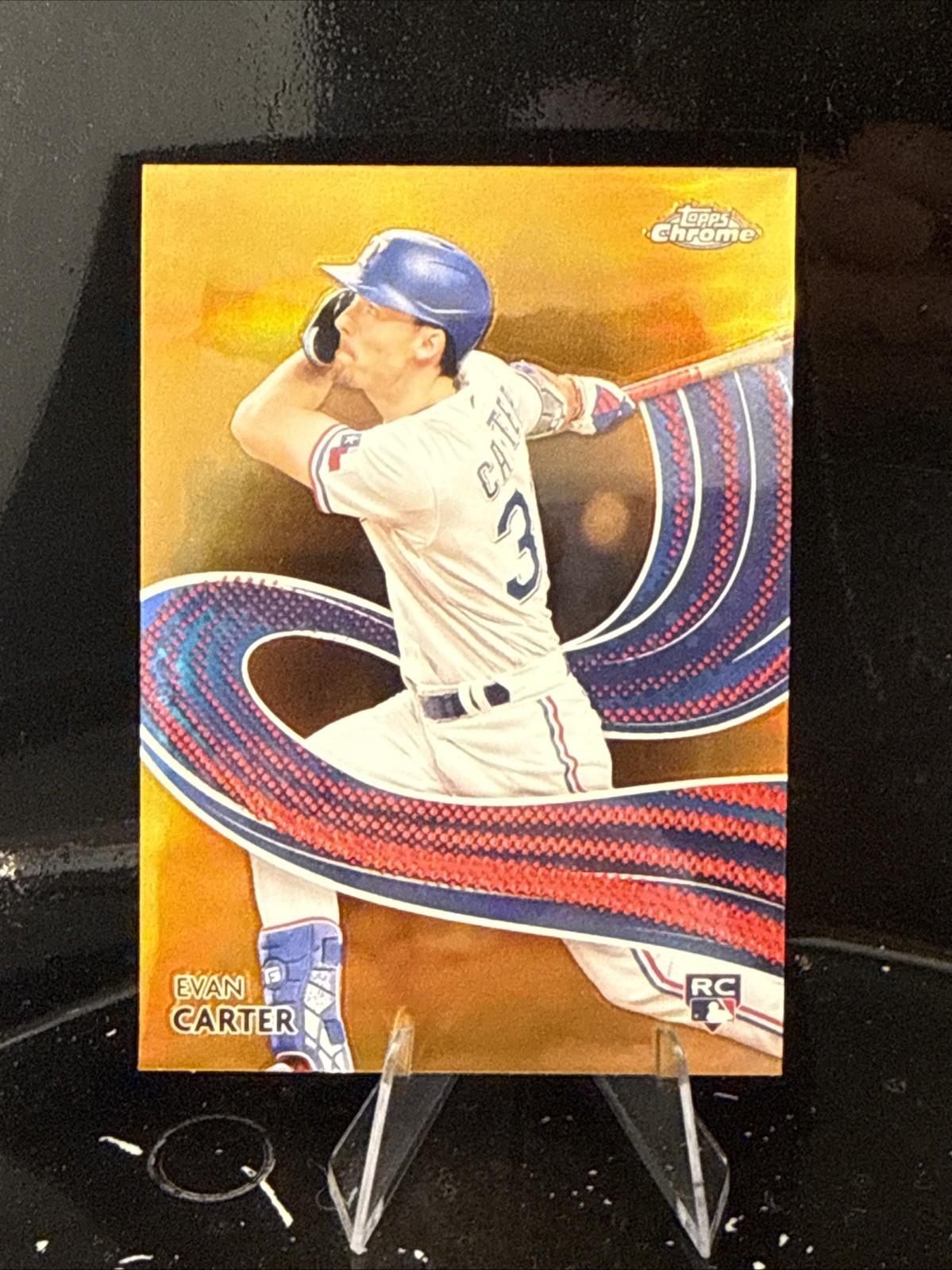 2024 Topps Chrome - Strokes Evan Carter #S-23 Gold Refractor /50 (RC)