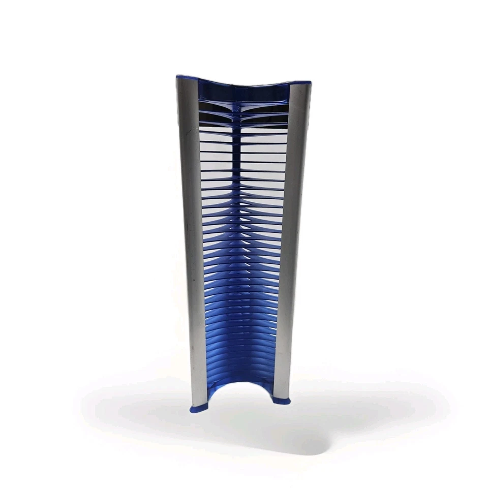 Atlantuc Plata y Azul 36 CD Torre Rack Soporte Futurista Moderno Retro  Foto 3 de 4