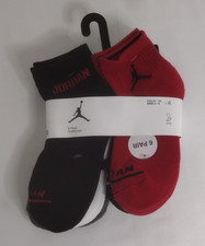Nike Air Jordan BJ0342-RK2 Cushioned Youth Legend Ankle Socks-6pk Size 3Y-5Y