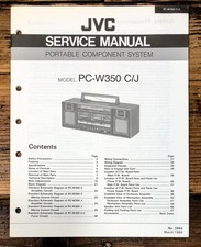 JVC PC-W350 Radio Cassette Service Manual *Or...