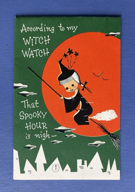 Vintage 1940s-1950s Halloween Greeting Card • Norcross