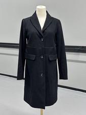 Simply Vera Vera Wang Womens Designer Black Wool Topcoat Trench Coat Size Small