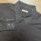 Burberry London Shirt Men Large Brown Geometric Print Logo Button Up Formal